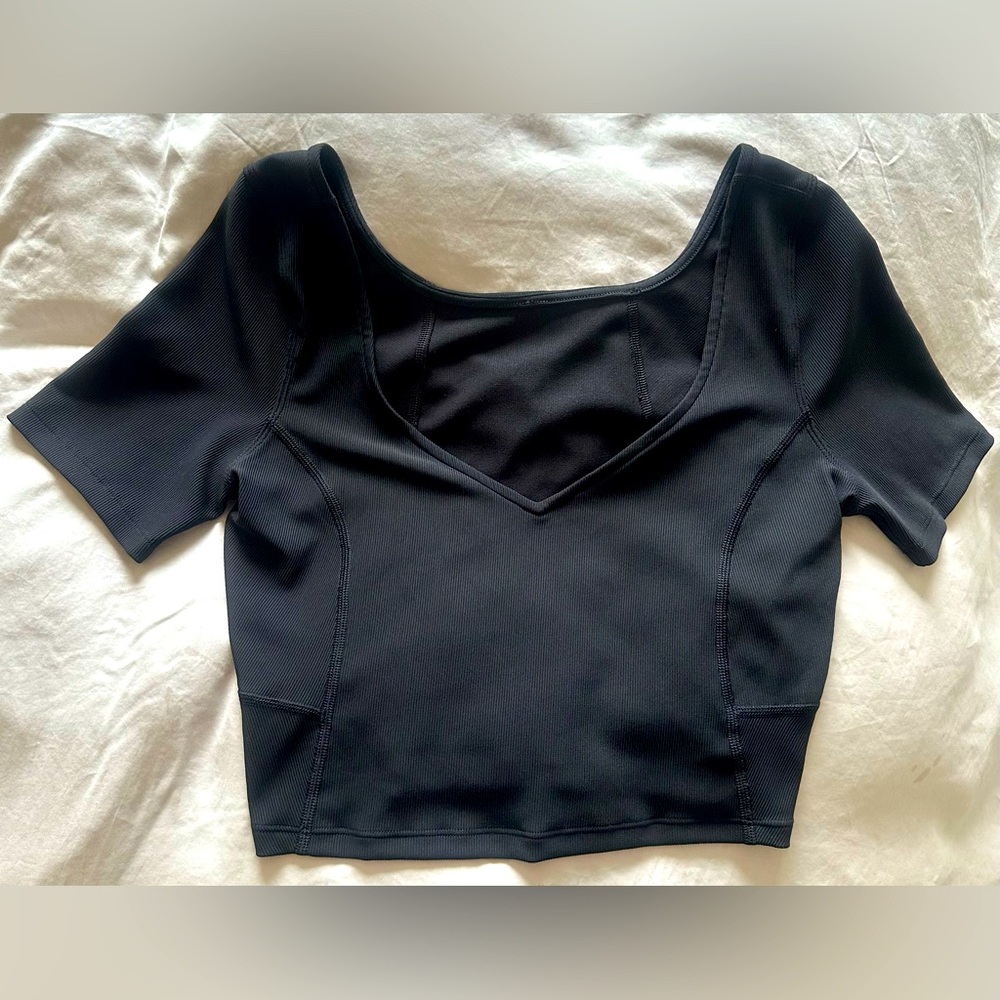 Lululemon v neck crop Top
